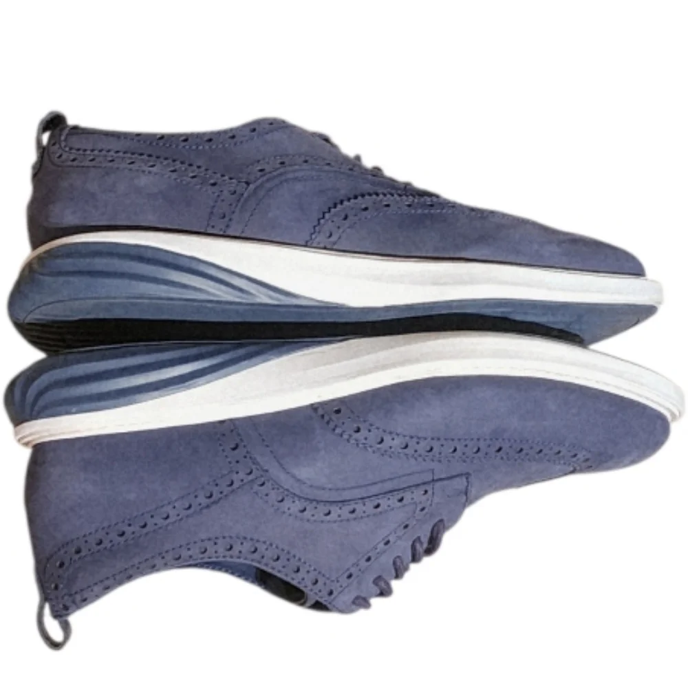 Cole Haan GrandevOlution Wingtip Navy Suede Oxford Shoes Size 10.5M